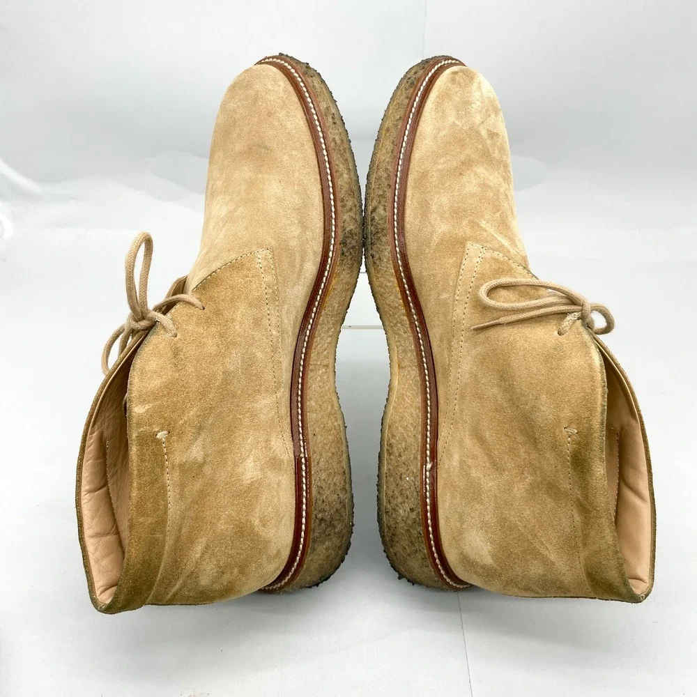 Tods Mens 9.5 10.5 Suede Chukka Desert Boots Tan Crepe Sole preppy Classic Shoes